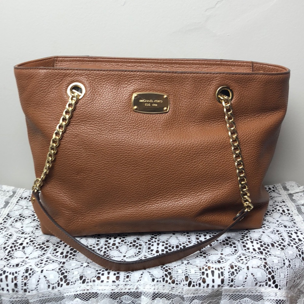 Michael Kors Leather Purse Chain Straps in Brown